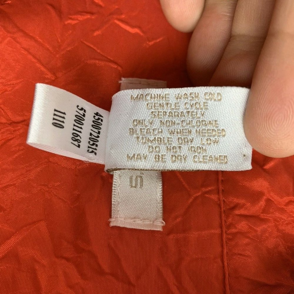 Chicos Crinkle Button Front Jacket Red Orange Cas… - image 3